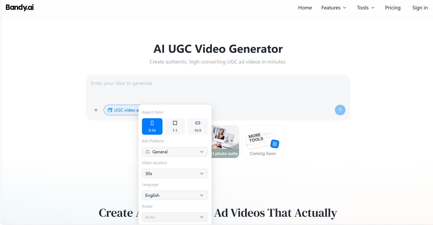 Bandy.ai UGC 视频生成模块